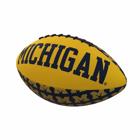 Logo Brands Michigan Repeating Mini-Size Rubber Football 171-93MR-3